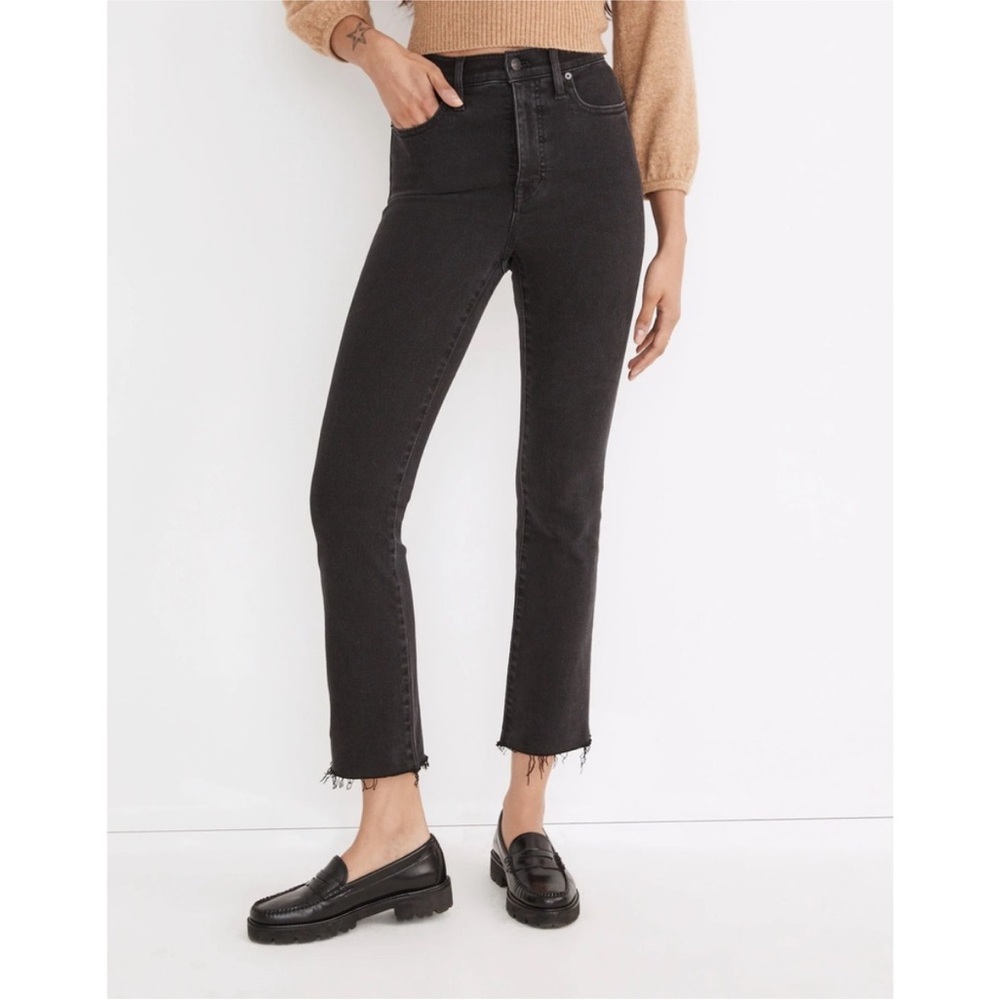 Madewell High-Rise Black Cropped Straight Jeans